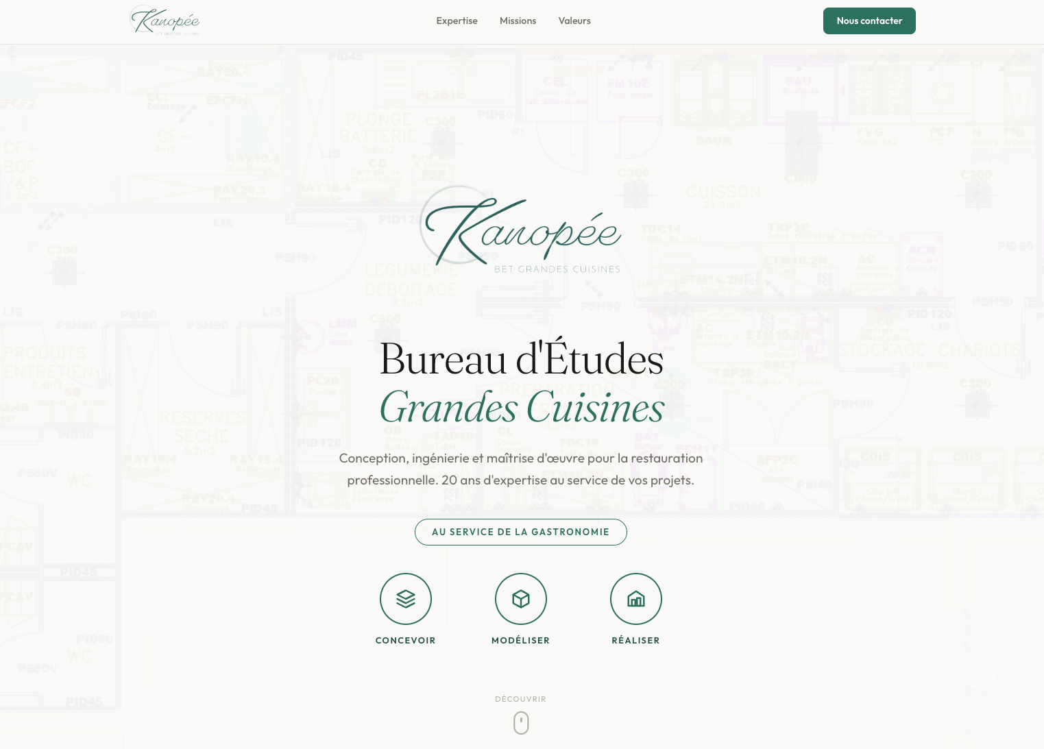 Aperçu du site web Bet Kanopée réalisé par Cinquante